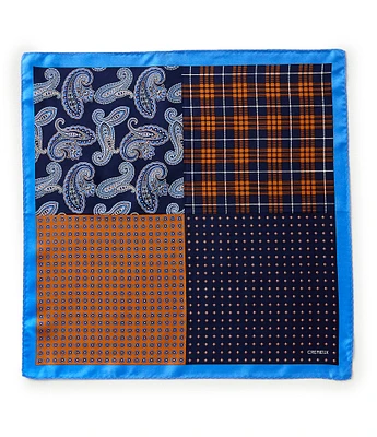 Cremieux 4-Square Woven Silk Pocket Square