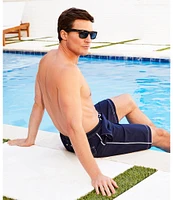 Cremieux 9#double; Classic Solid Swim Trunks