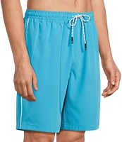 Cremieux 9#double; Classic Solid Swim Trunks