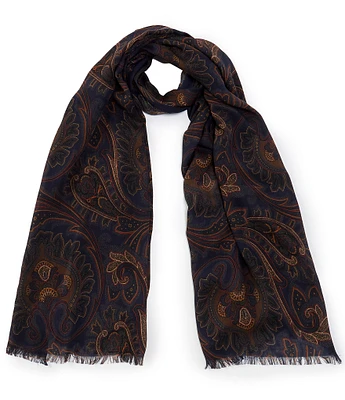 Cremieux All Over Paisley Wool Neck Scarf