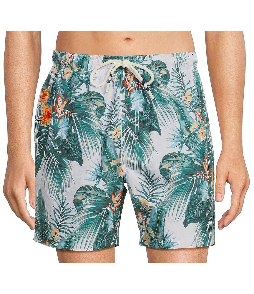 Cremieux All Over Tropical 6#double; Inseam Swim Trunks