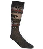 Cremieux Bear Pattern Crew Wool Blend Dress Socks