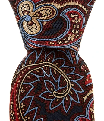 Cremieux Big & Tall Exaggerated Paisley 3 1/4#double; Woven Silk Tie