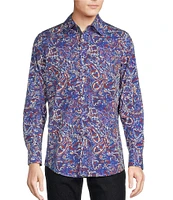 Cremieux Big & Tall Premium Denim Paisley Stretch Long Sleeve Woven Shirt