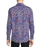 Cremieux Big & Tall Premium Denim Paisley Stretch Long Sleeve Woven Shirt