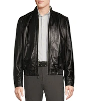 Cremieux Black Lamb Leather Bomber Jacket