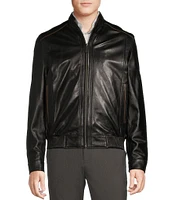 Cremieux Black Lamb Leather Bomber Jacket