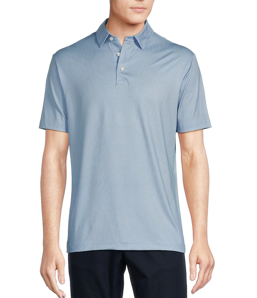 Cremieux Blue Label Big & Tall Performance Stretch Geo Print Short Sleeve Polo Shirt