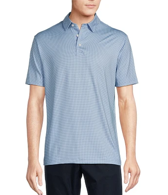 Cremieux Blue Label Big & Tall Performance Stretch Geo Print Short Sleeve Polo Shirt