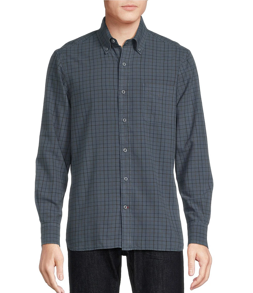 Cremieux Blue Label Big & Tall Classic Fit Medium Plaid Oxford Long Sleeve Woven Shirt