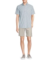 Cremieux Blue Label Big & Tall Performance Stretch Printed Seersucker Short Sleeve Woven Shirt