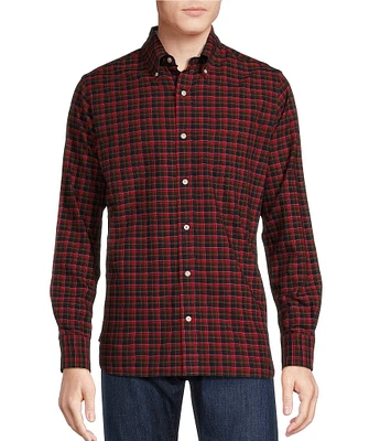 Cremieux Blue Label Big & Tall Slim Fit Plaid Oxford Long Sleeve Woven Shirt