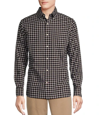 Cremieux Blue Label Big & Tall Slim Fit Plaid Check Oxford Long Sleeve Woven Shirt