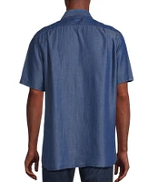 Cremieux Blue Label Block Island Collection Indigo Short Sleeve Woven Shirt