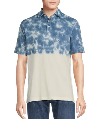 Cremieux Blue Label Camargue Collection Dip-Dye Short Sleeve Polo Shirt