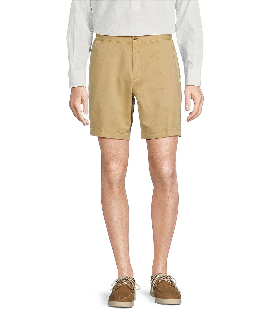 Cremieux Blue Label Cape Town Collection Linen Blend Solid 8#double; Inseam Shorts