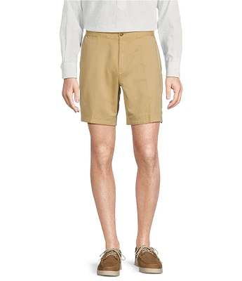 Cremieux Blue Label Cape Town Collection Linen Blend Solid 8#double; Inseam Shorts
