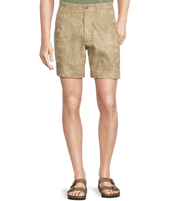 Cremieux Blue Label Cape Town Collection Palm Print 7#double; Inseam Shorts