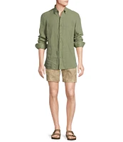 Cremieux Blue Label Cape Town Collection Palm Print 7#double; Inseam Shorts