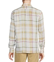 Cremieux Blue Label Cape Town Collection Plaid Long Sleeve Woven Linen Shirt