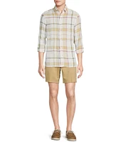 Cremieux Blue Label Cape Town Collection Plaid Long Sleeve Woven Linen Shirt