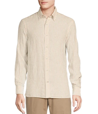 Cremieux Blue Label Cape Town Collection Stripe Long Sleeve Woven Linen Shirt