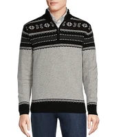 Cremieux Blue Label Chamonix Collection Fair Isle Quarter-Zip Wool Sweater