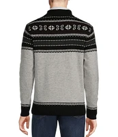 Cremieux Blue Label Chamonix Collection Fair Isle Quarter-Zip Wool Sweater