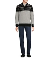 Cremieux Blue Label Chamonix Collection Fair Isle Quarter-Zip Wool Sweater