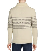 Cremieux Blue Label Chamonix Collection Fair Isle Shawl Sweater