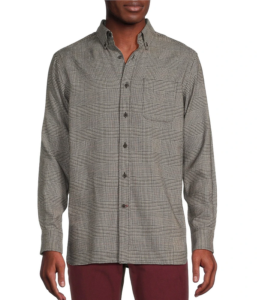 Cremieux Blue Label Chamonix Collection Glen Plaid Moleskin Long Sleeve Woven Shirt