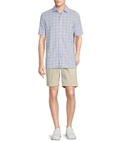 Cremieux Blue Label Check Knit Oxford Short Sleeve Woven Shirt