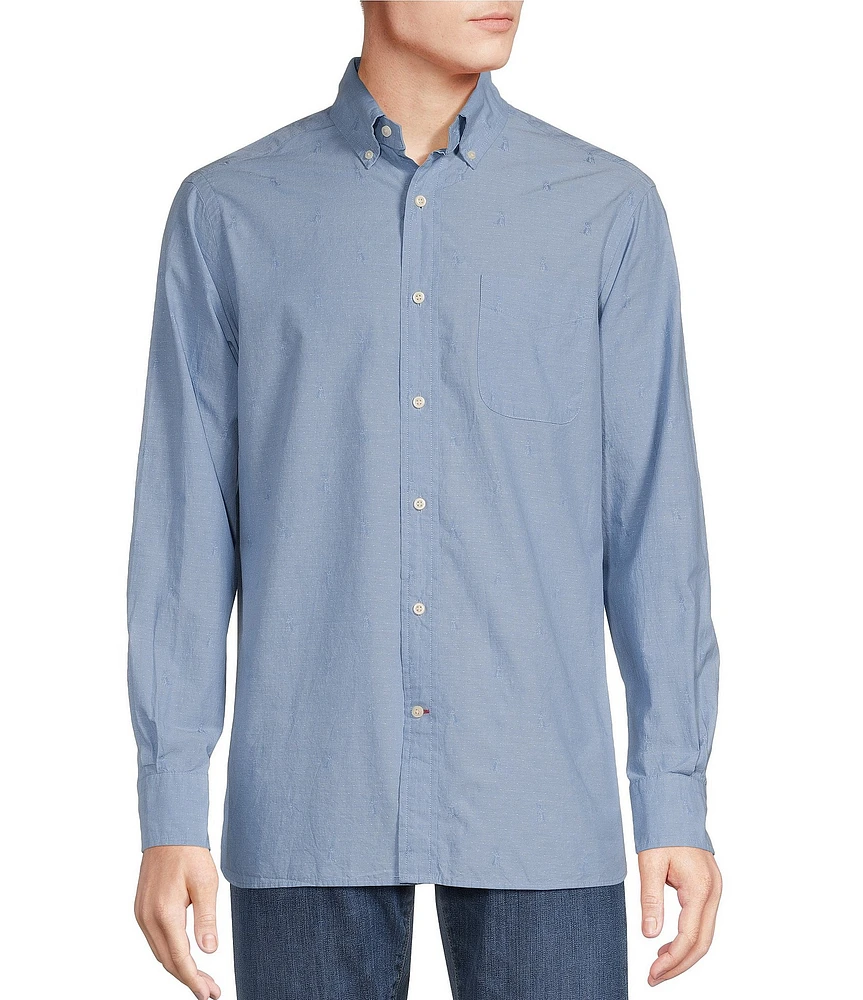 Cremieux Blue Label Chuck Jacquard Oxford Long Sleeve Woven Shirt