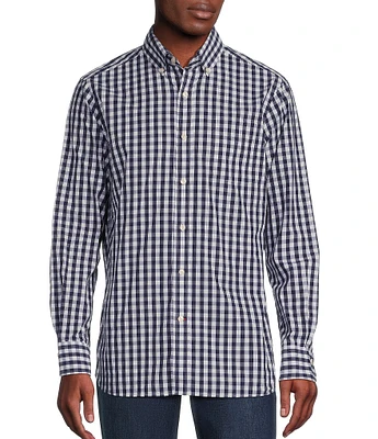 Cremieux Blue Label Classic Fit Capri Washed Gingham Poplin Long Sleeve Woven Shirt