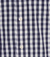 Cremieux Blue Label Classic Fit Capri Washed Gingham Poplin Long Sleeve Woven Shirt