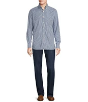 Cremieux Blue Label Classic Fit Capri Washed Mini Stripe Poplin Long Sleeve Woven Shirt