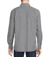 Cremieux Blue Label Classic Fit Capri Washed Stripe Poplin Long Sleeve Woven Shirt