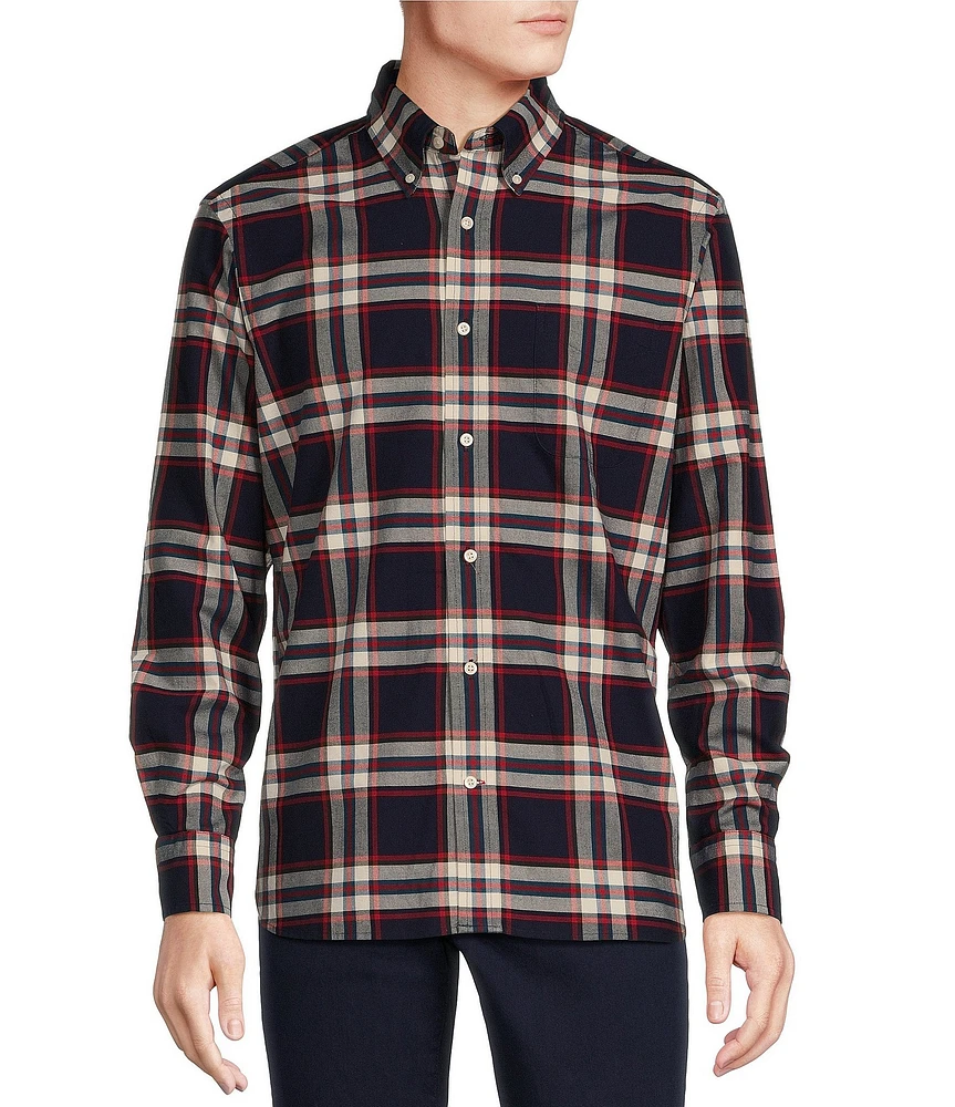Cremieux Blue Label Classic Fit Plaid Oxford Long Sleeve Woven Shirt