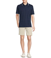 Cremieux Blue Label Classic Fit Pique Geo Print Short Sleeve Polo Shirt
