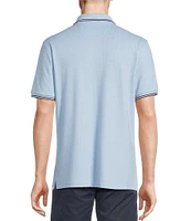 Cremieux Blue Label Classic Fit Pique Geo Printed Short Sleeve Polo Shirt