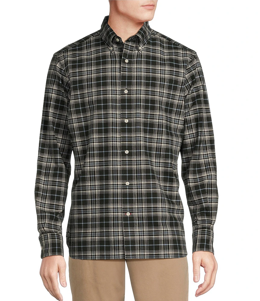 Cremieux Blue Label Classic Fit Small Plaid Oxford Long Sleeve Woven Shirt