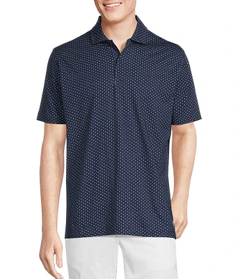 Cremieux Blue Label Classic Fit Stretch Jersey Geo Print Polo Shirt