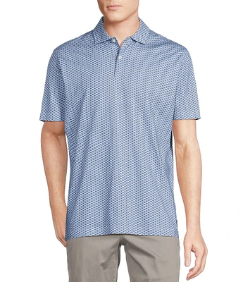 Cremieux Blue Label Classic Fit Stretch Jersey Geometric Print Short Sleeve Polo Shirt