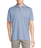 Cremieux Blue Label Classic Fit Stretch Jersey Geometric Print Short Sleeve Polo Shirt