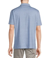 Cremieux Blue Label Classic Fit Stretch Jersey Geometric Print Short Sleeve Polo Shirt
