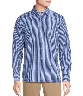 Cremieux Blue Label Color Washed Striped Poplin Long Sleeve Woven Shirt