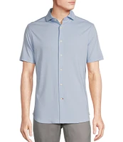 Cremieux Blue Label Cotton Interlock Short Sleeve Coatfront Shirt