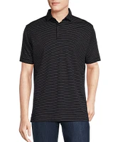 Cremieux Blue Label Cotton Interlock Striped Short Sleeve Polo Shirt