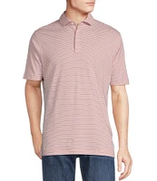 Cremieux Blue Label Cotton Interlock Striped Short Sleeve Polo Shirt