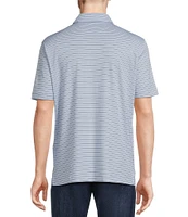 Cremieux Blue Label Cotton Interlock Striped Short Sleeve Polo Shirt